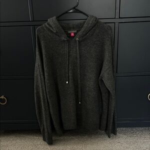 Vince Camuto Charcoal Knit Hoodie Sweater